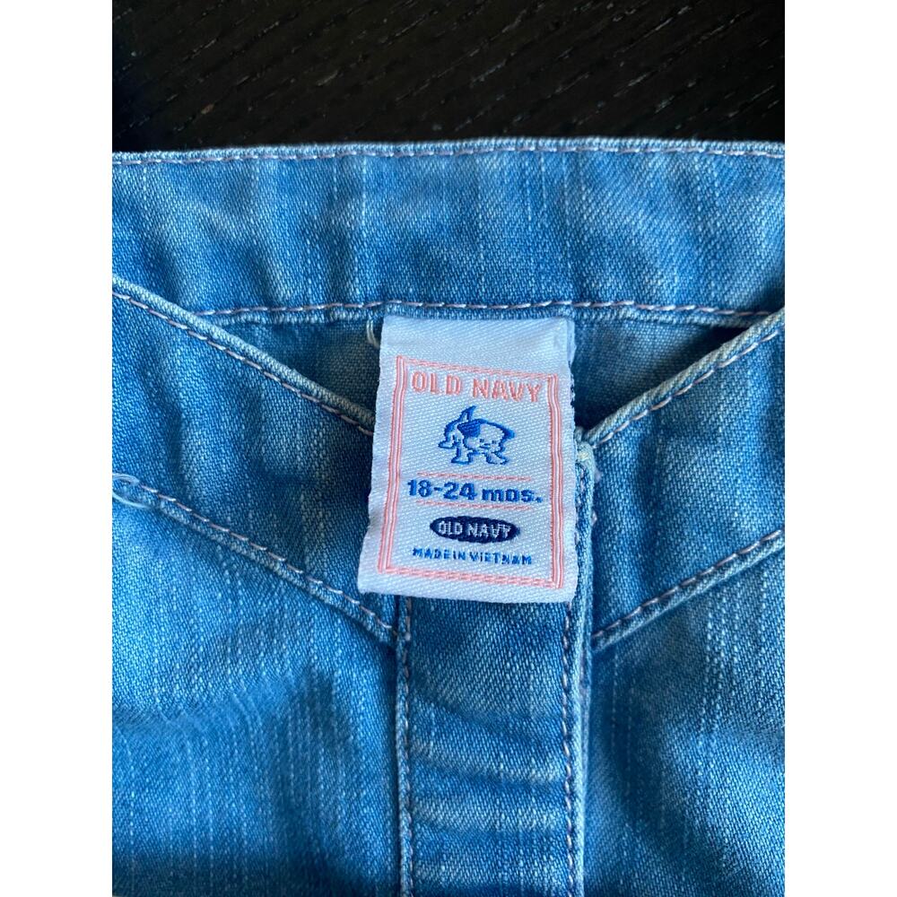 Vintage Old Navy Baby Girl Denim Jean Button Down Jumper Dress- Size 18-24m - Picture 7 of 8